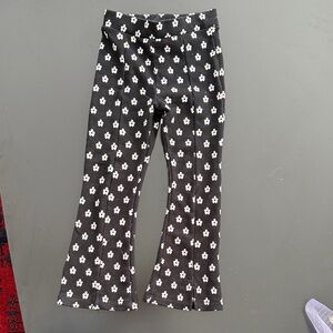 Zara kids Black Floral Print Pants
